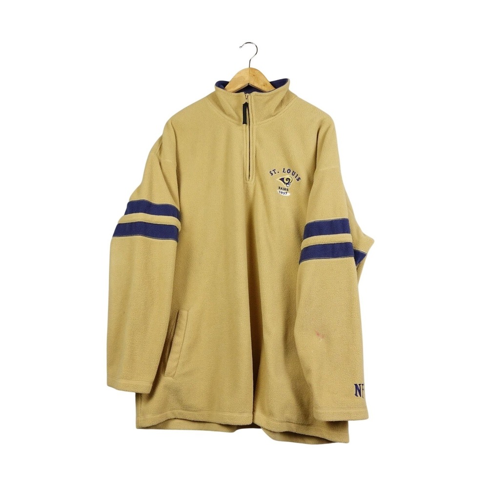 St. Louis Rams NFL Mens XXL Fleece Quarter Zip Pullover Sweater‎ 1937 Sherpa